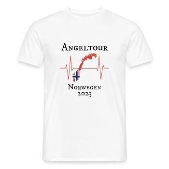 Norwegen Angeltour 2023 - Männer T-Shirt - Weiß - Vorne - AI Model Male 178 dark (178cm)