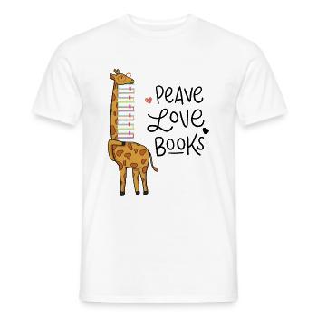 Reading Books Book Giraffe - Men's T-Shirt - white - Front - AI Model Male 178 dark (178cm)
