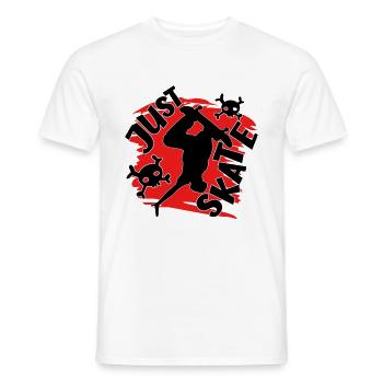 Skater - Just Skate With Skulls - Skateboarder - Men's T-Shirt - white - Front - AI Model Male 178 dark (178cm)