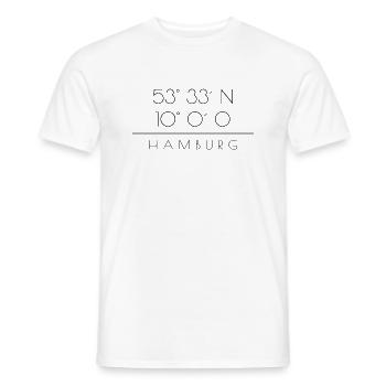 Hamburg Koordinaten Design - Männer T-Shirt - Weiß - Vorne - AI Model Male 178 dark (178cm)