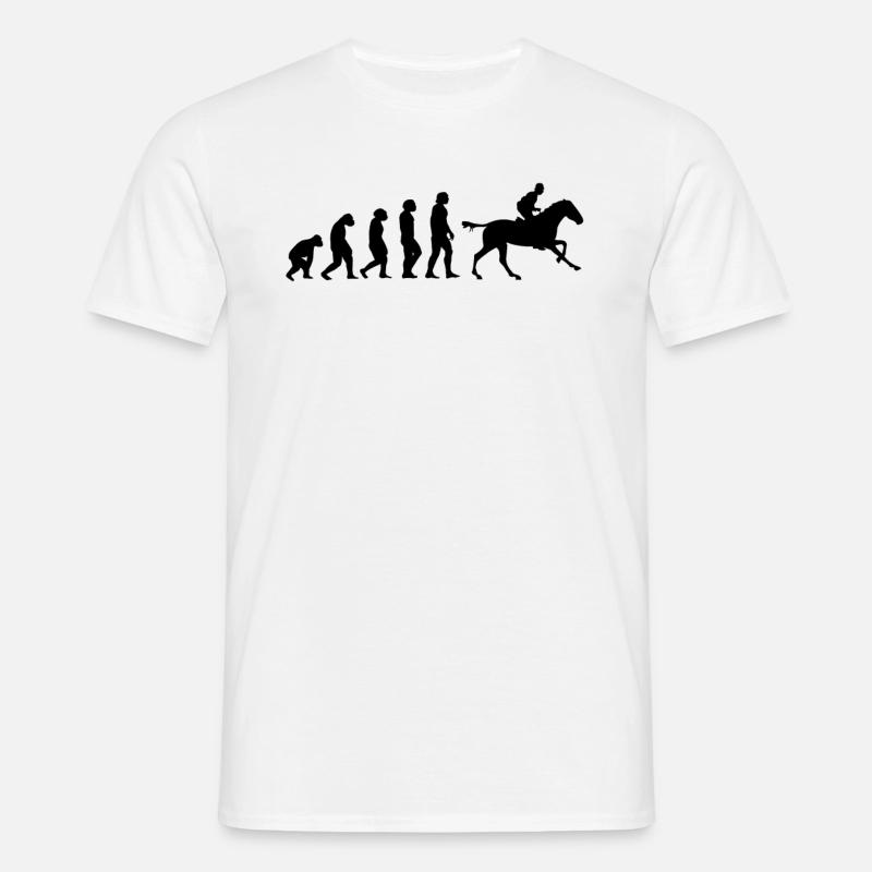 Pferde Reiten Evolution - Männer T-Shirt - Weiß