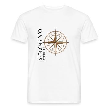 Île Norderney Coordinates - T-shirt homme - blanc - Devant - AI Model Male 178 dark (178cm)