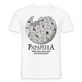 Papapedia wikpedia Vatertag Papa Dad Geschenk neu - Männer T-Shirt - Weiß - Vorne - AI Model Male 178 dark (178cm)