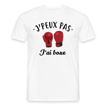 J'peux pas j'ai boxe - T-shirt homme - blanc - Devant - AI Model Male 178 dark (178cm)