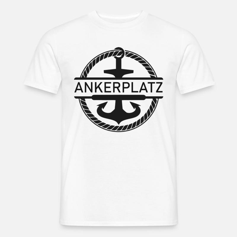 Ankerplatz mit Schiff Anker - Männer T-Shirt - Weiß
