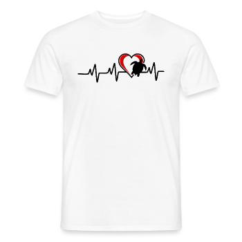 J'aime les tortues battements de coeur - T-shirt homme - blanc - Devant - AI Model Male 178 dark (178cm)