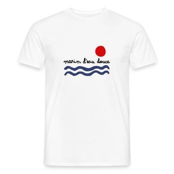 Freshwater sailor - Men's T-Shirt - white - Front - AI Model Male 178 dark (178cm)