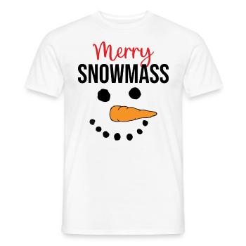 Snowman - Merry Snowmass - Männer T-Shirt - Weiß - Vorne - AI Model Male 178 dark (178cm)