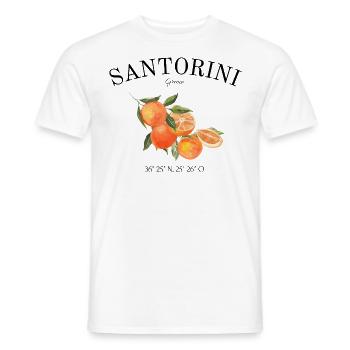Santorin - Grèce - Vacances - Vieille Théra - T-shirt homme - blanc - Devant - AI Model Male 178 dark (178cm)