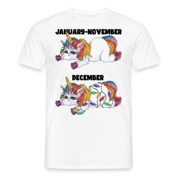Null Bock Einhorn in Stimmung für Weihnachten - Männer T-Shirt - Weiß - Vorne - AI Model Male 178 dark (178cm)