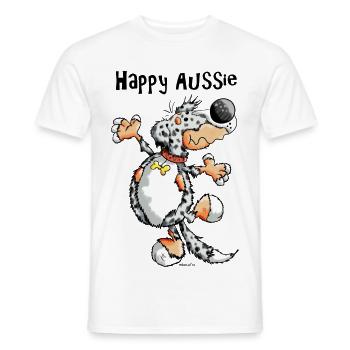 Arian der Australian Shepherd - Männer T-Shirt - Weiß - Vorne - AI Model Male 178 dark (178cm)