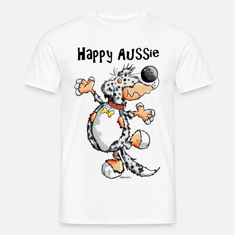 Arian der Australian Shepherd - Männer T-Shirt - Weiß