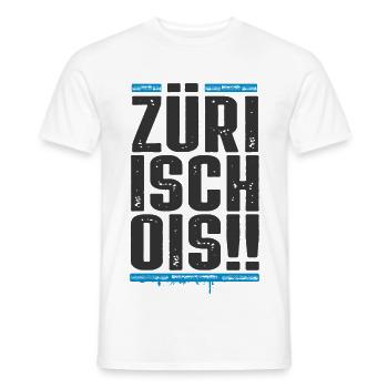 Zürich / Züri isch ois / Zürcher FC - Männer T-Shirt - Weiß - Vorne - AI Model Male 178 dark (178cm)