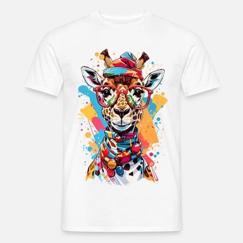 Coole Giraffe - Männer T-Shirt - Weiß