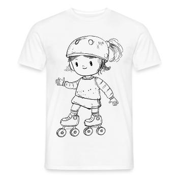 Rollschuhfahrerin Comic Look - Männer T-Shirt - Weiß - Vorne - AI Model Male 178 dark (178cm)