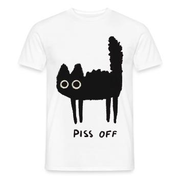 Grumpy Kitty Vibes - Laissez-moi tranquille - T-shirt homme - blanc - Devant - AI Model Male 178 dark (178cm)