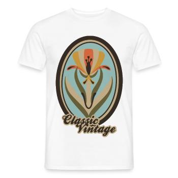 Vintage classique – Art Nouveau Floral - T-shirt homme - blanc - Devant - AI Model Male 178 dark (178cm)