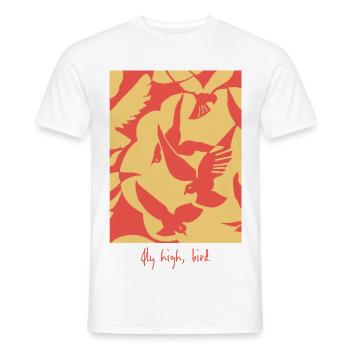 Fly High Bird - Graphique abstrait d’oiseau en mouvement - T-shirt homme - blanc - Devant - AI Model Male 178 dark (178cm)