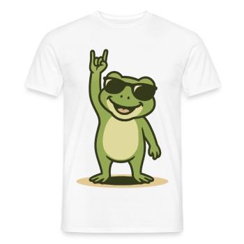 Rock'n'Ribbit - Men's T-Shirt - white - Front - AI Model Male 178 dark (178cm)
