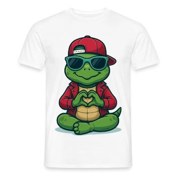 Tortue cœur - T-shirt homme - blanc - Devant - AI Model Male 178 dark (178cm)