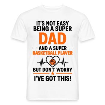 Herz + Basketball – Super Papa Basketballspieler - Männer T-Shirt - Weiß - Vorne - AI Model Male 178 dark (178cm)
