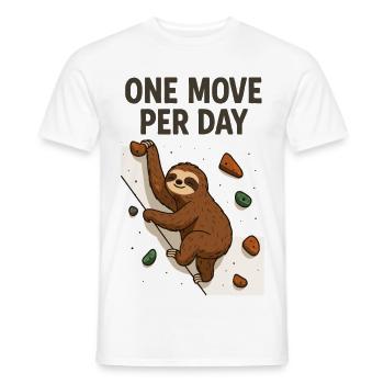 Sloth Bouldering: One Move Per Day Design - Men's T-Shirt - white - Front - AI Model Male 178 dark (178cm)