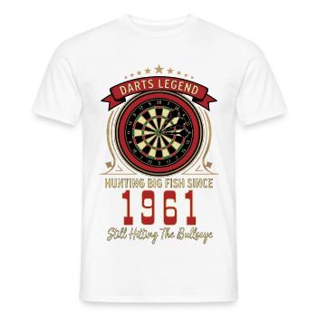 T-shirt Darts anniversaire 1961, Darts Legend Shirt - T-shirt homme - blanc - Devant - AI Model Male 178 dark (178cm)