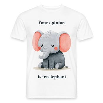 Ton avis est irrelephant - T-shirt homme - blanc - Devant - AI Model Male 178 dark (178cm)