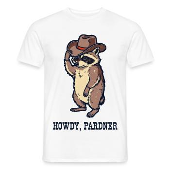Waschbär-Rancher mit Cowboyhut - Männer T-Shirt - Weiß - Vorne - AI Model Male 178 dark (178cm)