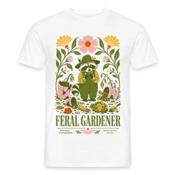 Jardinage biologique Feral Gardener - T-shirt homme - blanc - Devant - AI Model Male 178 dark (178cm)