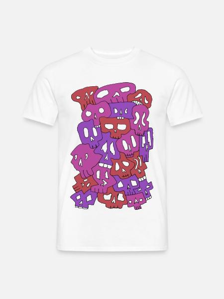 Skulls (Reds) - Männer T-Shirt - Weiß