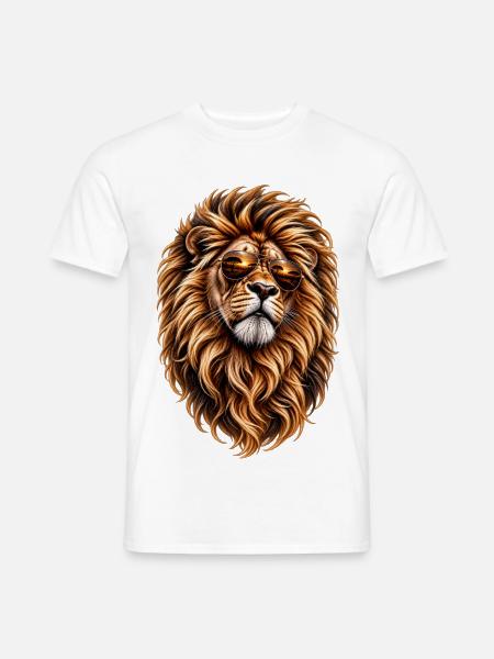 Löwenstark – Wilder Charakter - Männer T-Shirt - Weiß