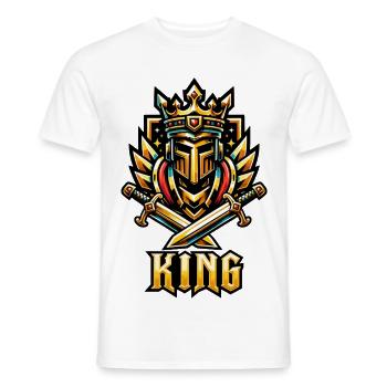 Königskrone mit Doppelschwertern - Männer T-Shirt - Weiß - Vorne - AI Model Male 178 dark (178cm)