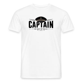 Captain Captain - My Boat My Rules Quote - Men's T-Shirt - white - Front - AI Model Male 178 dark (178cm)