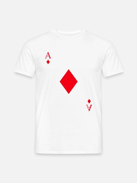 Kartenspiel Karo Ass - Männer T-Shirt - Weiß