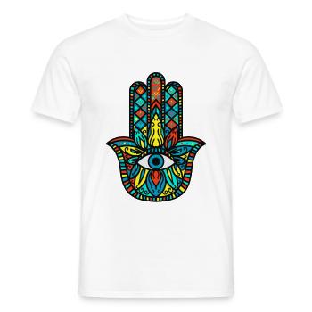 Meditation Hamsa Die Hand Der Fatima - Männer T-Shirt - Weiß - Vorne - AI Model Male 178 dark (178cm)