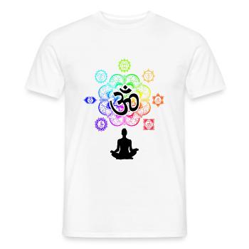 Meditation Chakra Symbole Die Sieben Chakren - Männer T-Shirt - Weiß - Vorne - AI Model Male 178 dark (178cm)