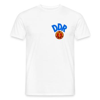 DDR Fussballtrikot - Männer T-Shirt - Weiß - Vorne - AI Model Male 178 dark (178cm)