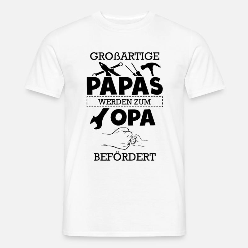 Großartige Papas Opa Befördert - Männer T-Shirt - Weiß