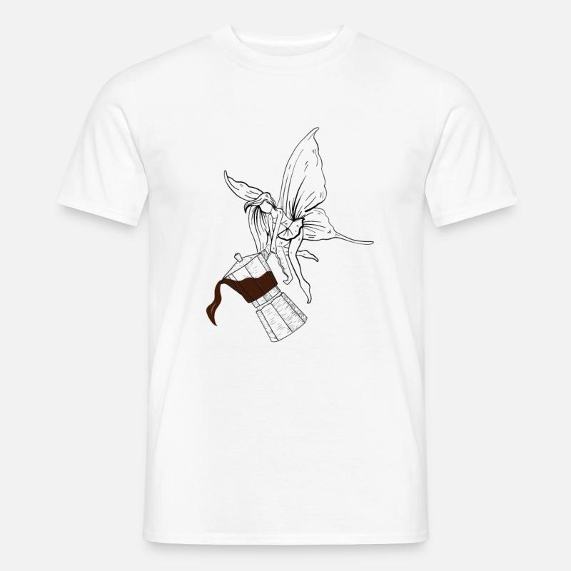 Kaffee Fee - Männer T-Shirt - Weiß