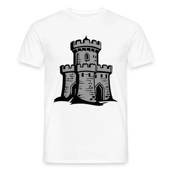 Castle Fortress Knight's Castle Symbol - Men's T-Shirt - white - Front - AI Model Male 178 dark (178cm)