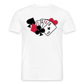 Poker - T-shirt homme - blanc - Devant - AI Model Male 178 dark (178cm)