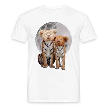 Collage art surréaliste tigre teddy cadeau design - T-shirt homme - blanc - Devant - AI Model Male 178 dark (178cm)