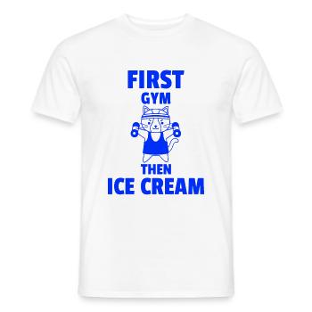 Drôle de vêtements de gym. - T-shirt homme - blanc - Devant - AI Model Male 178 dark (178cm)