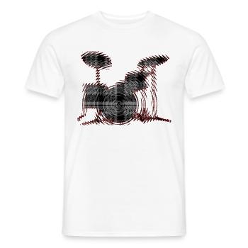 Drums - Men's T-Shirt - white - Front - AI Model Male 178 dark (178cm)