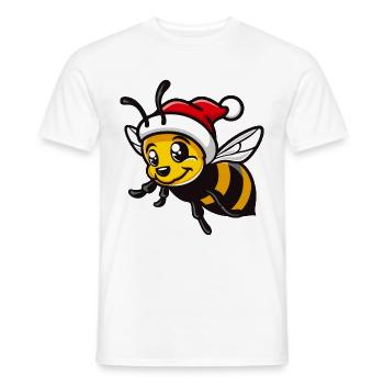 Biene Weihnachten - Männer T-Shirt - Weiß - Vorne - AI Model Male 178 dark (178cm)