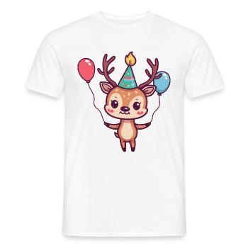Deer Birthday Baby - Men's T-Shirt - white - Front - AI Model Male 178 dark (178cm)