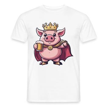 Pork Beer Funny - Men's T-Shirt - white - Front - AI Model Male 178 dark (178cm)