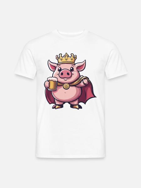 Schwein Bier Lustig - Männer T-Shirt - Weiß