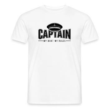 Captain Captain - My Boat My Rules Quote - Men's T-Shirt - white - Front - AI Model Male 178 dark (178cm)